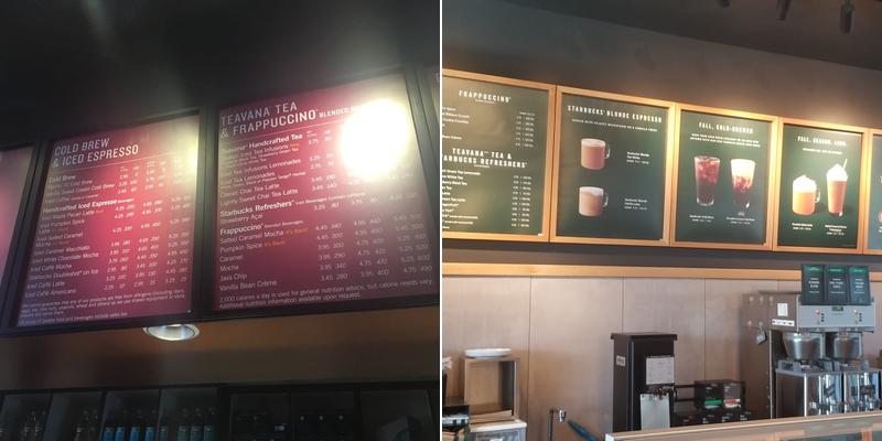Starbucks Coffee Company Menu
