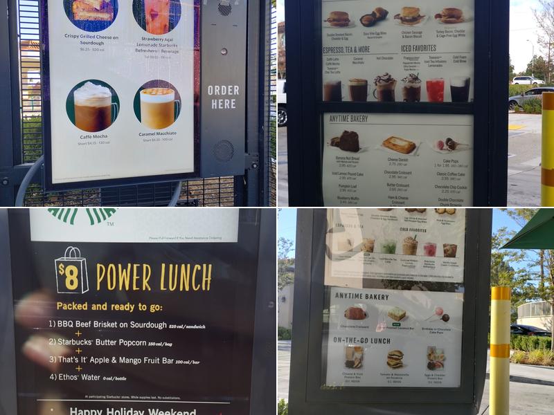 Starbucks Coffee Company Menu