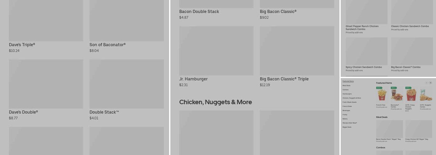 Wendy's Menu