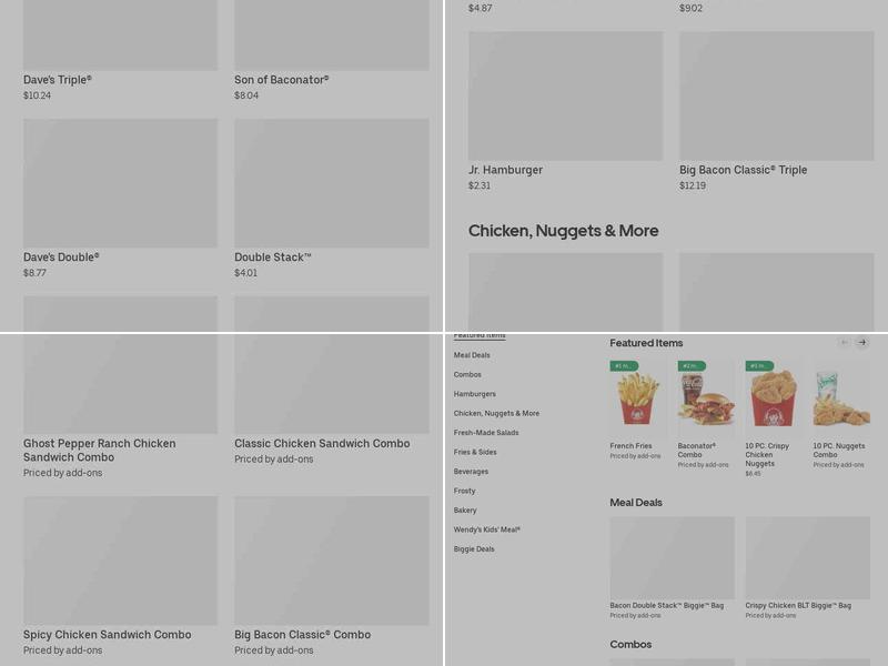 Wendy's Menu
