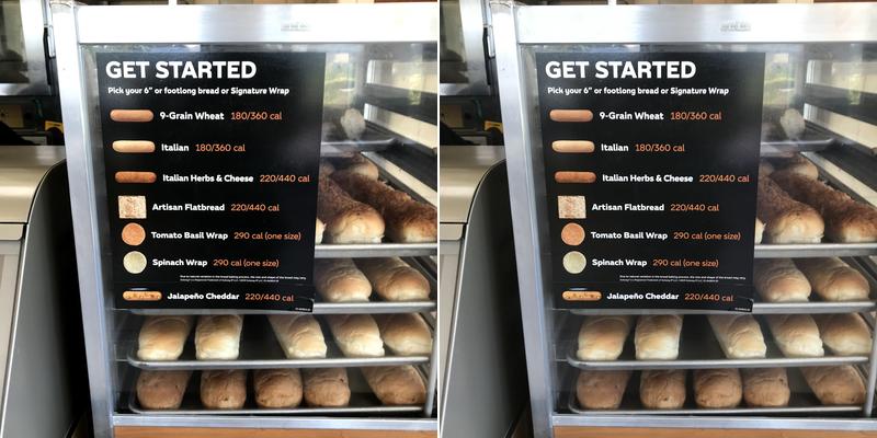 Subway Menu