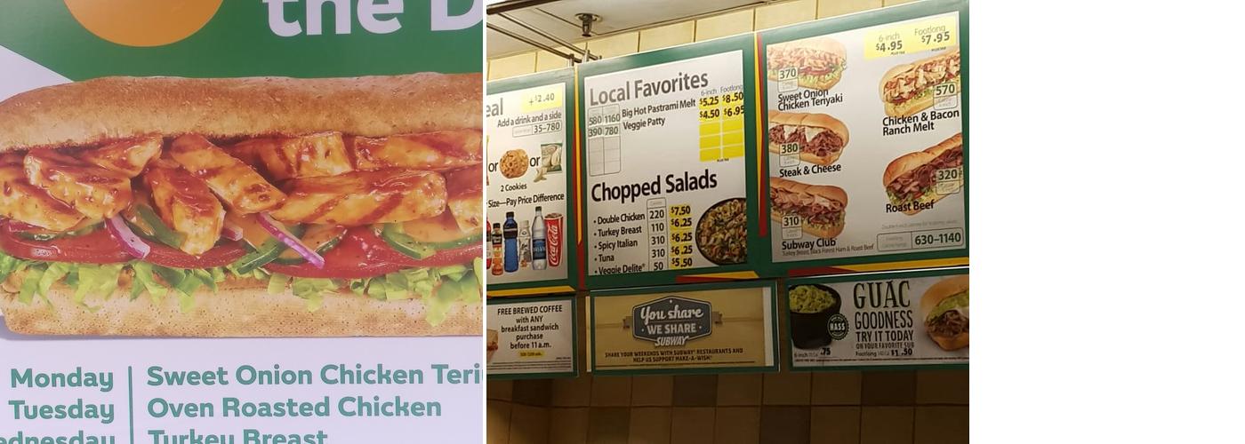 Subway Menu