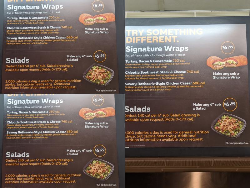 Subway Menu