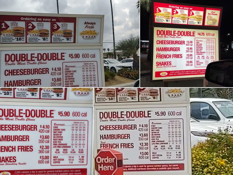 In-N-Out Burger Menu
