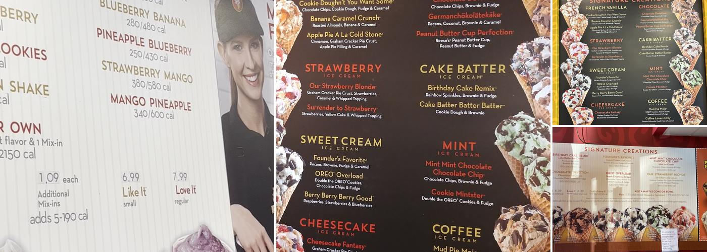 Cold Stone Creamery Menu