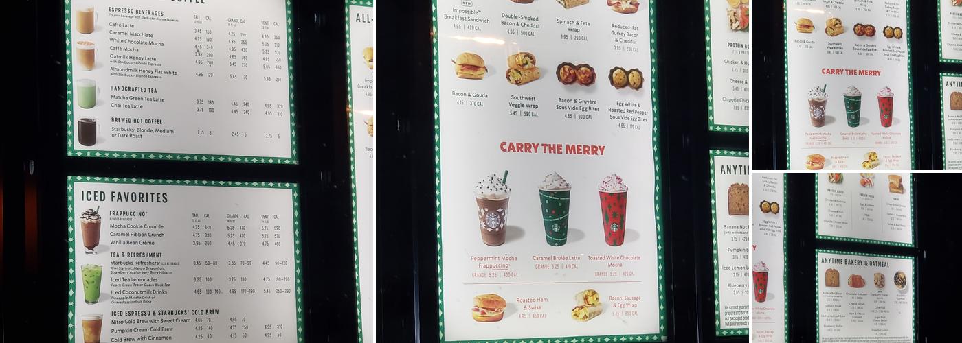 Starbucks Coffee Company Menu