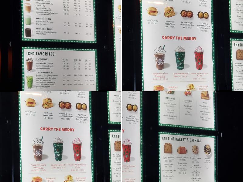 Starbucks Coffee Company Menu