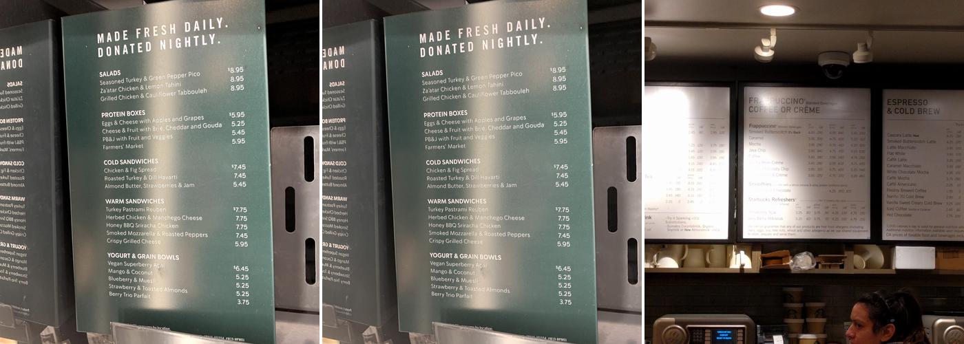 Starbucks Coffee Company Menu