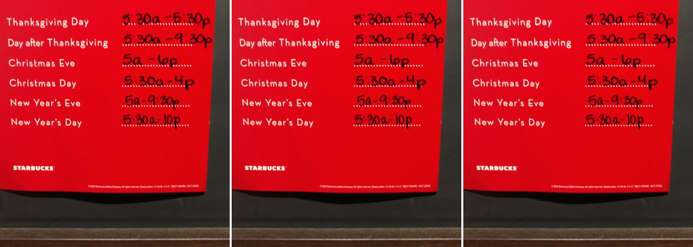 Starbucks Coffee Company Menu