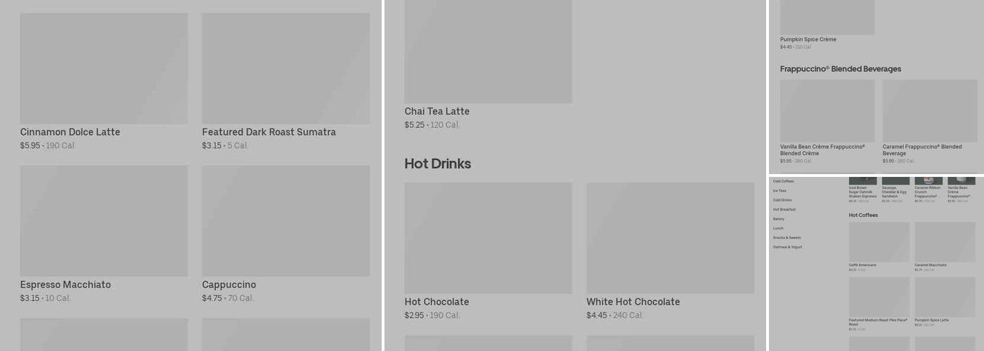 Starbucks Coffee Company Menu