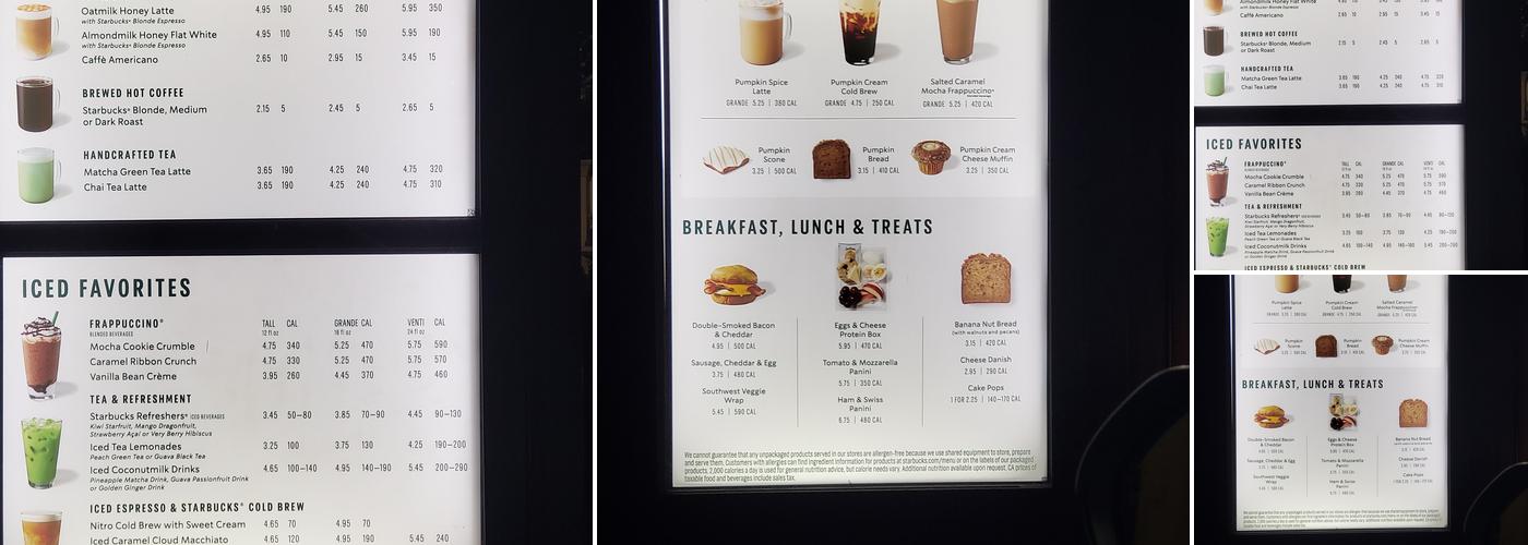 Starbucks Coffee Company Menu