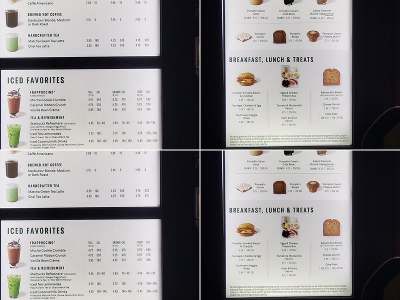 Starbucks Menu