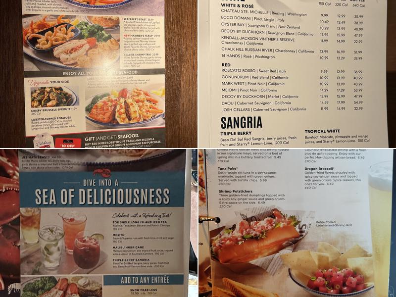 Red Lobster Menu