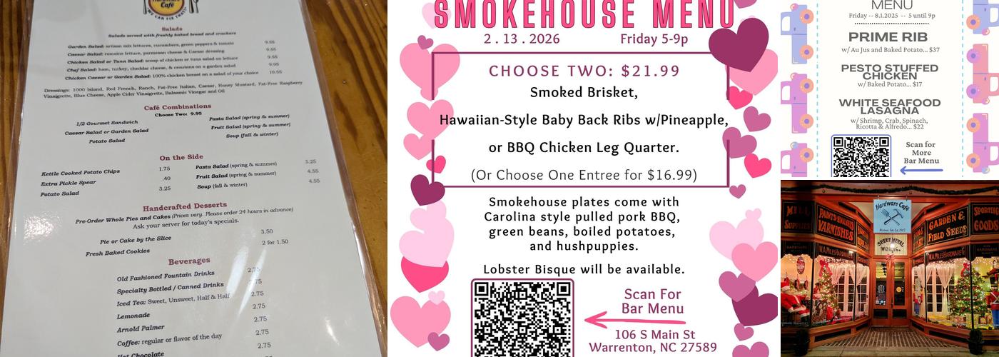 Hardware Cafe Menu