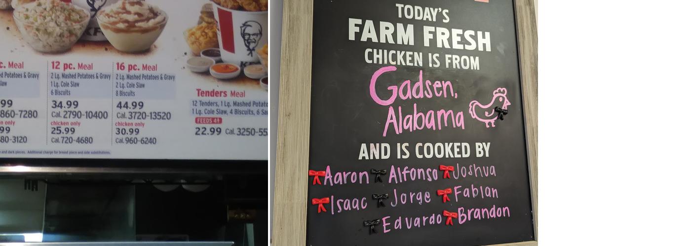 KFC Menu