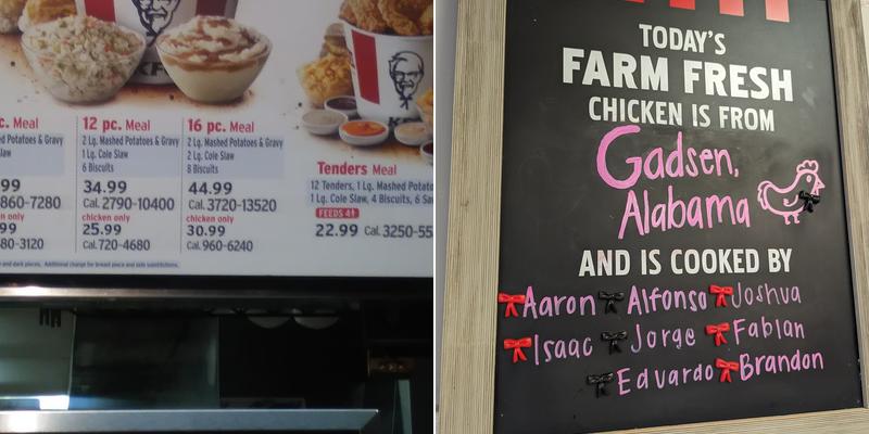 KFC Menu
