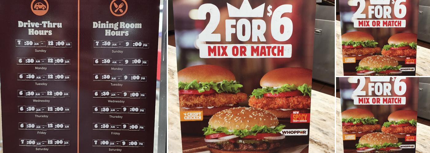 Burger King Menu