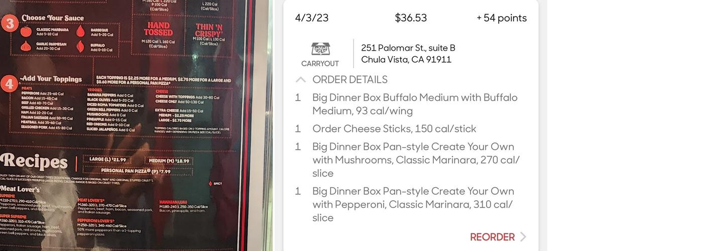 Pizza Hut Menu