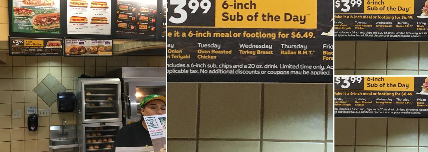 Subway Menu