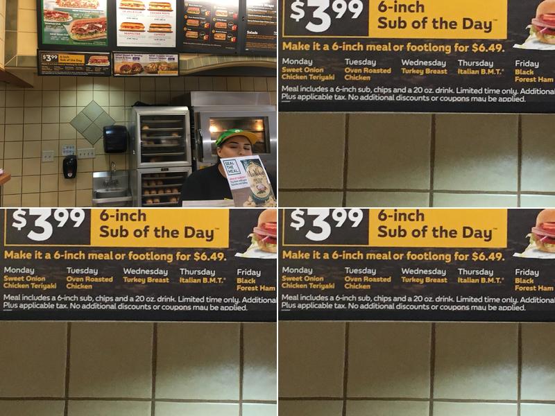 Subway Menu