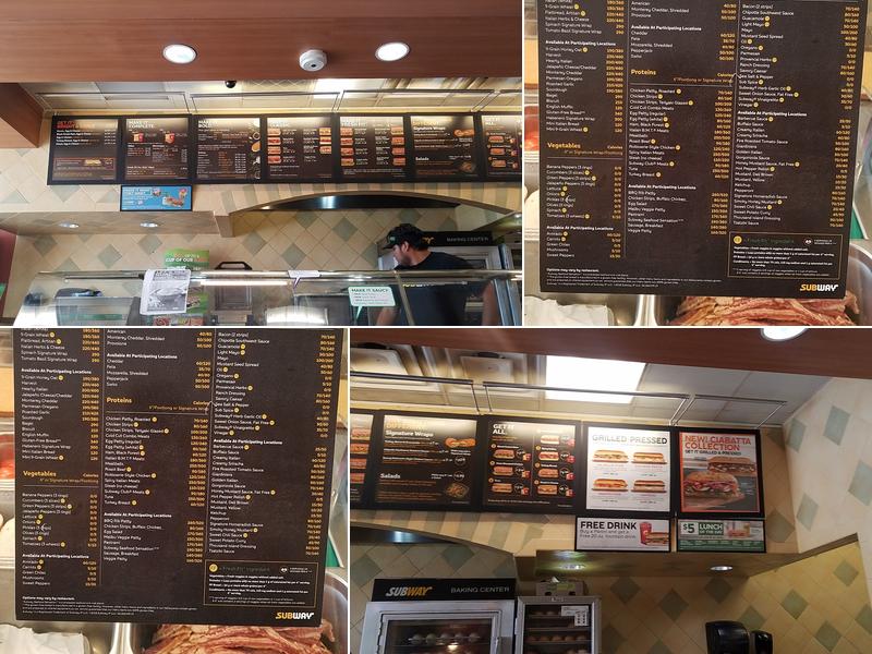 Subway Menu