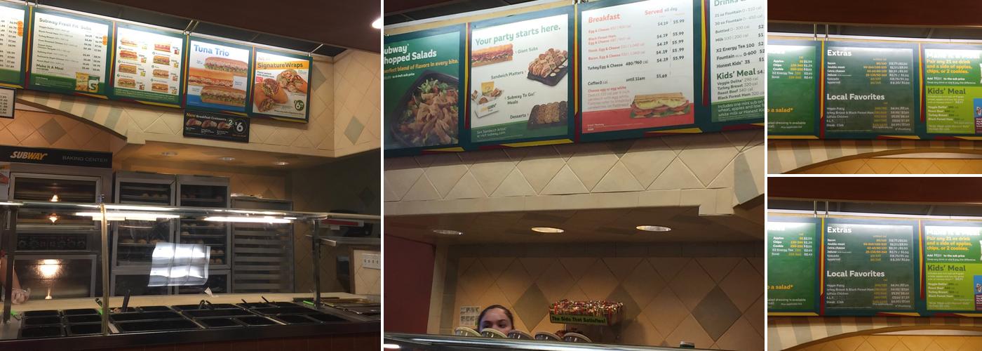 Subway Menu