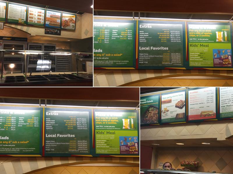 Subway Menu