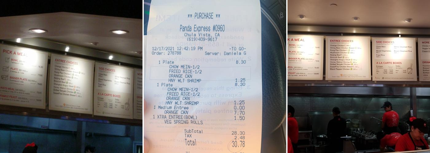 Panda Express Menu