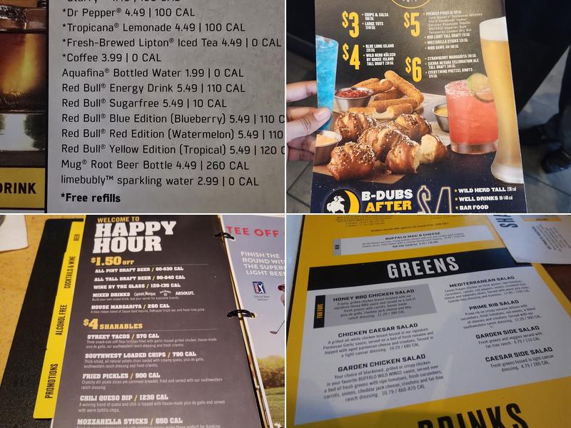 Buffalo Wild Wings Menu
