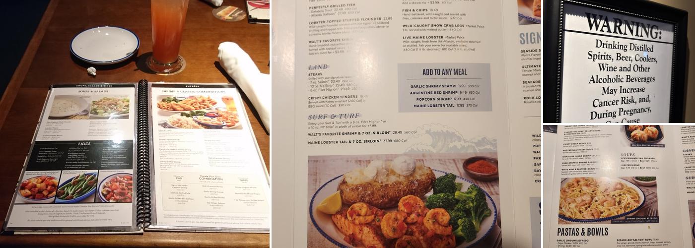 Red Lobster Menu
