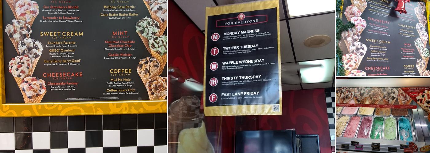 Cold Stone Creamery Menu