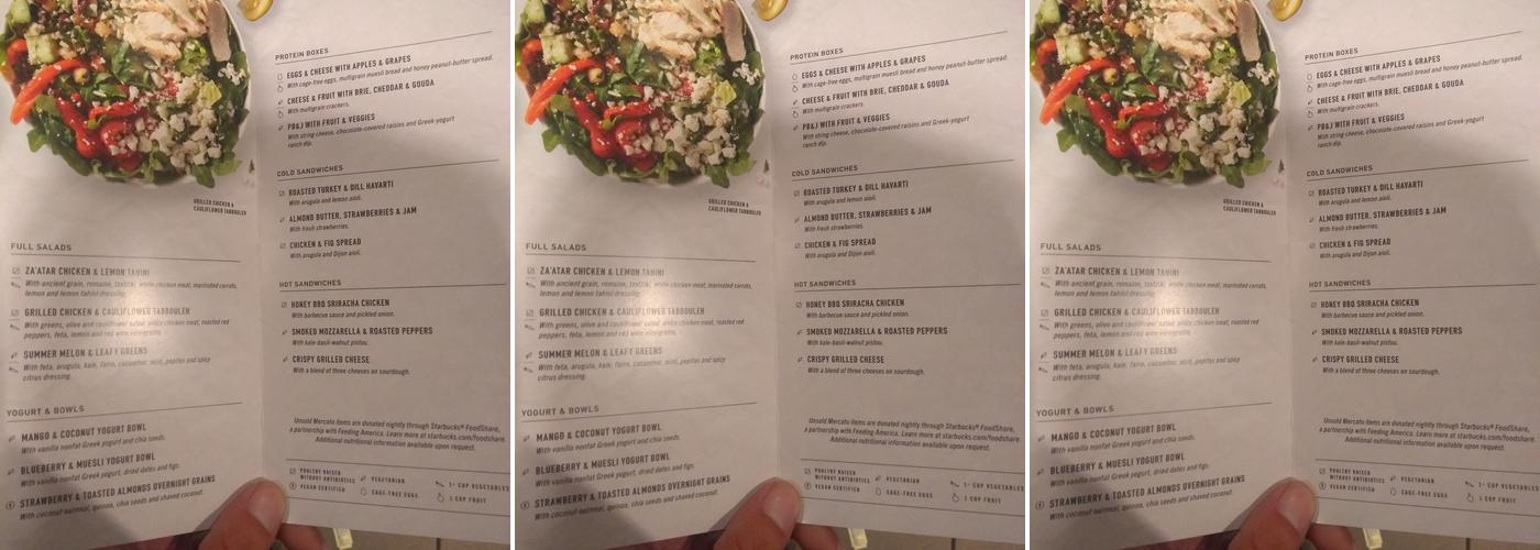 Starbucks Coffee Company Menu
