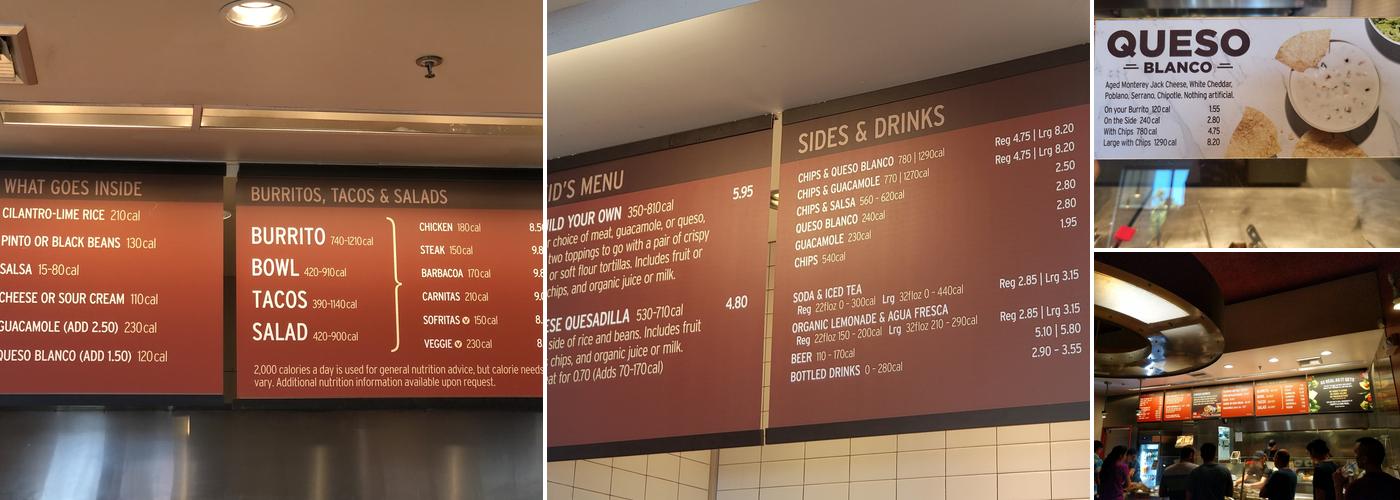 Chipotle Mexican Grill Menu