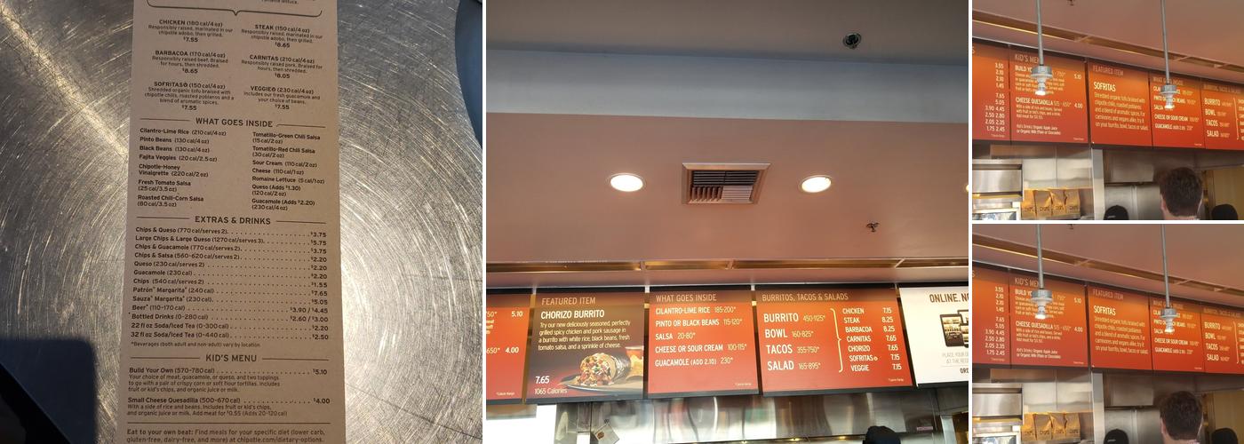 Chipotle Mexican Grill Menu