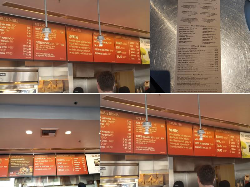 Chipotle Mexican Grill Menu