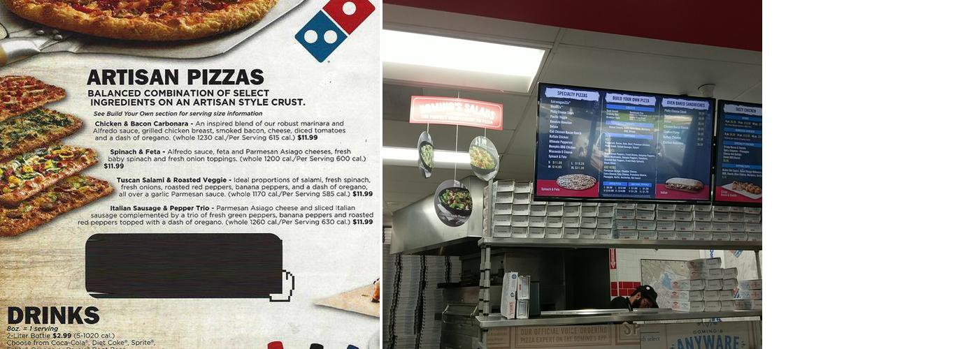 Domino's Pizza Menu