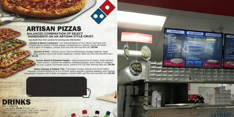 Domino's Pizza Menu