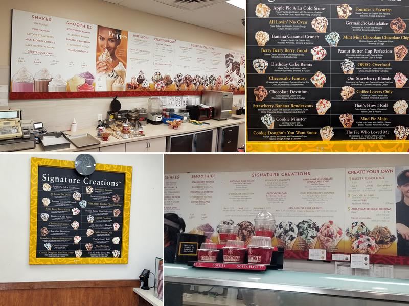 Cold Stone Creamery Menu