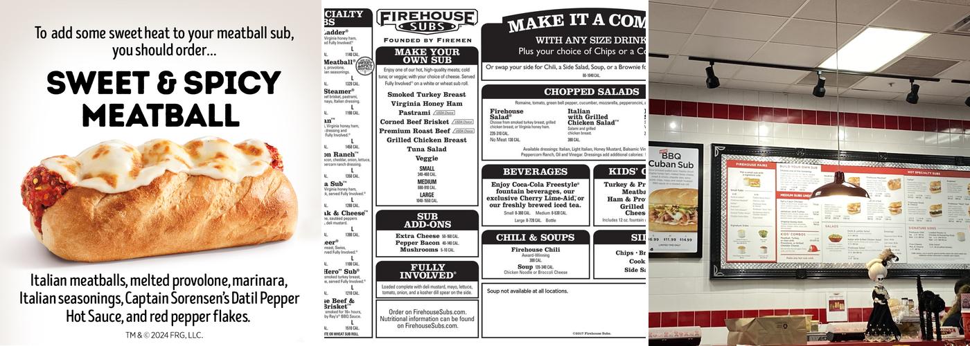 Firehouse Subs Pacific Commons Menu