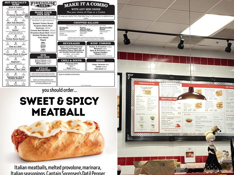 Firehouse Subs Pacific Commons Menu