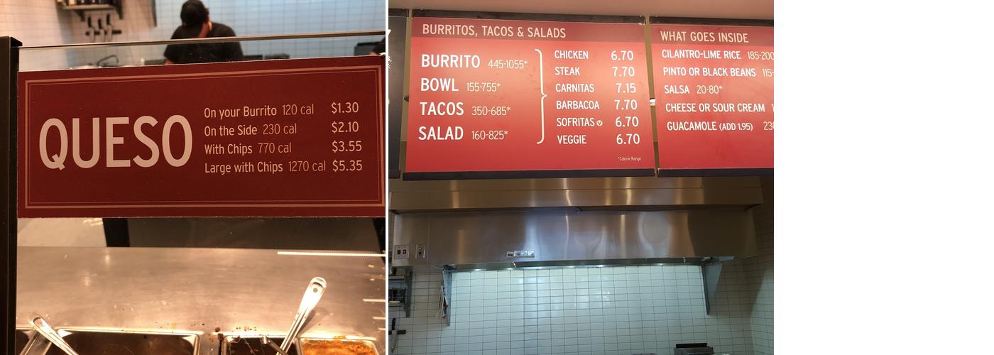 Chipotle Mexican Grill Menu