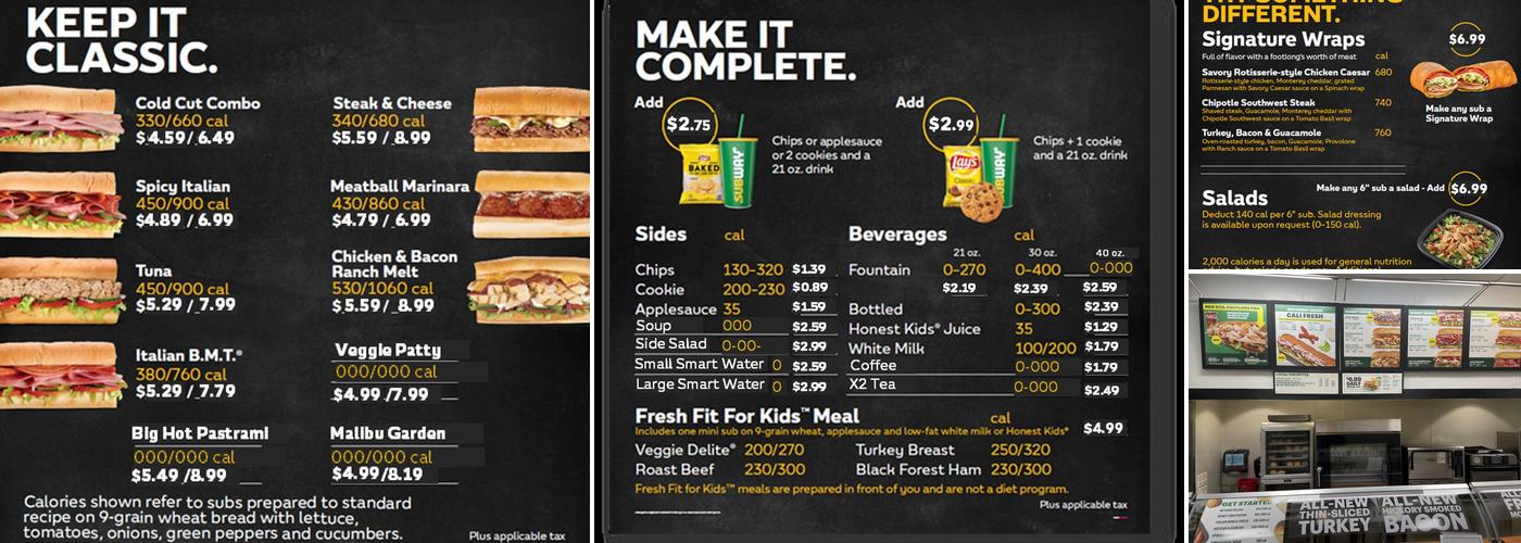 Subway Menu