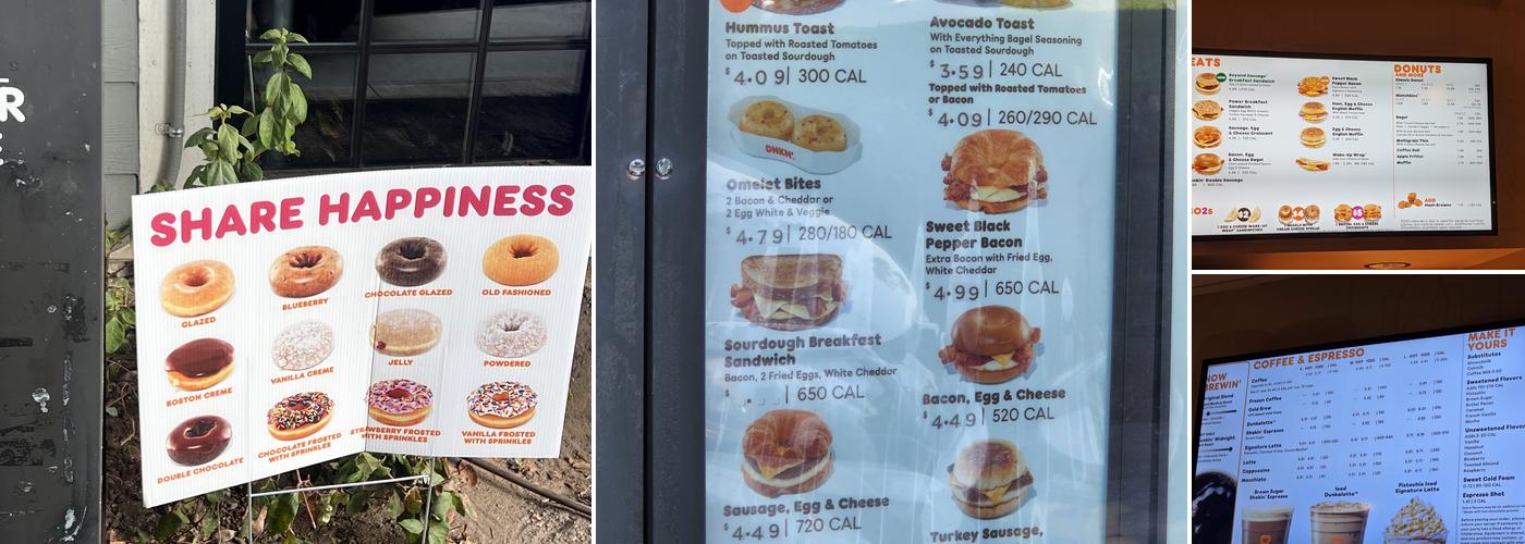 Dunkin' Menu