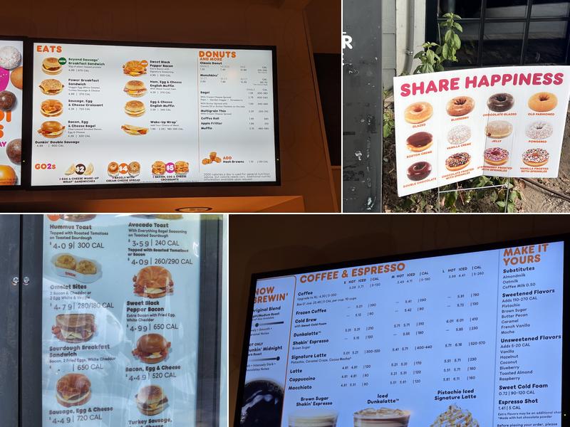 Dunkin' Menu