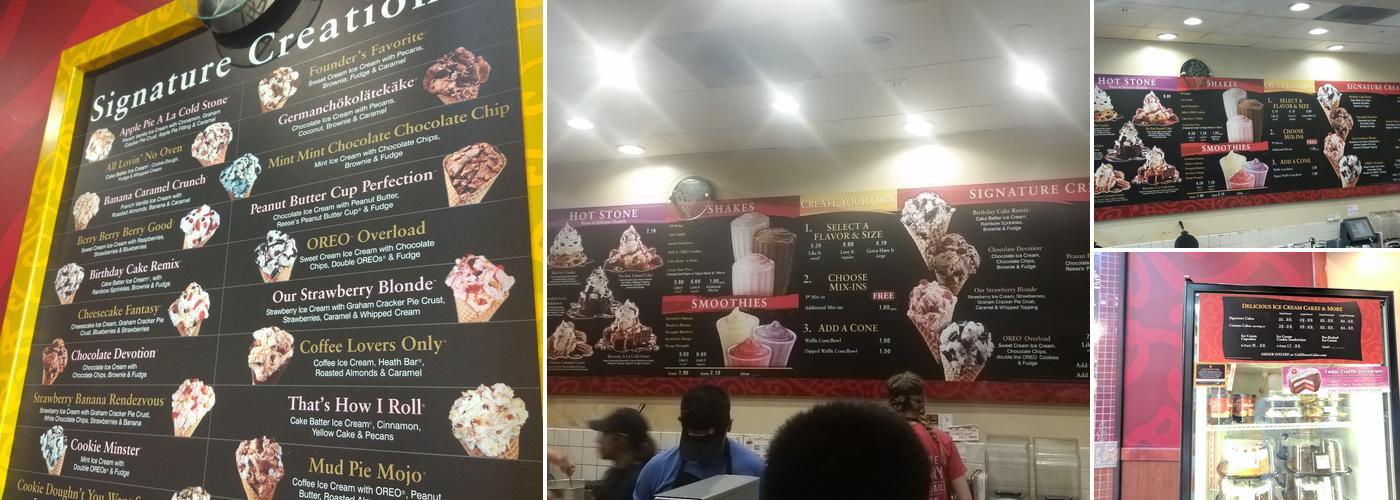 Cold Stone Creamery Menu