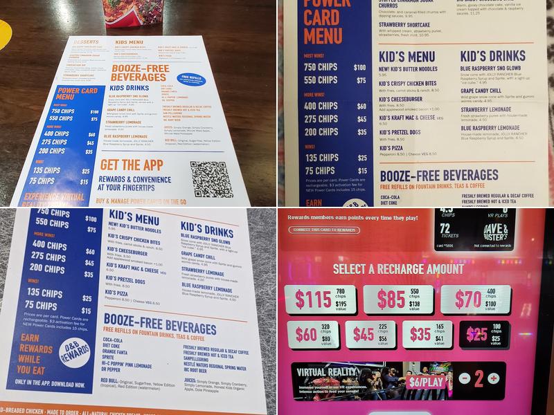 Dave & Buster's Irvine Menu