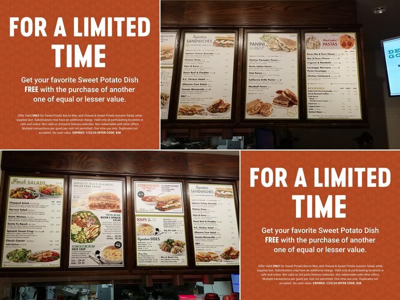 Corner Bakery Cafe Menu