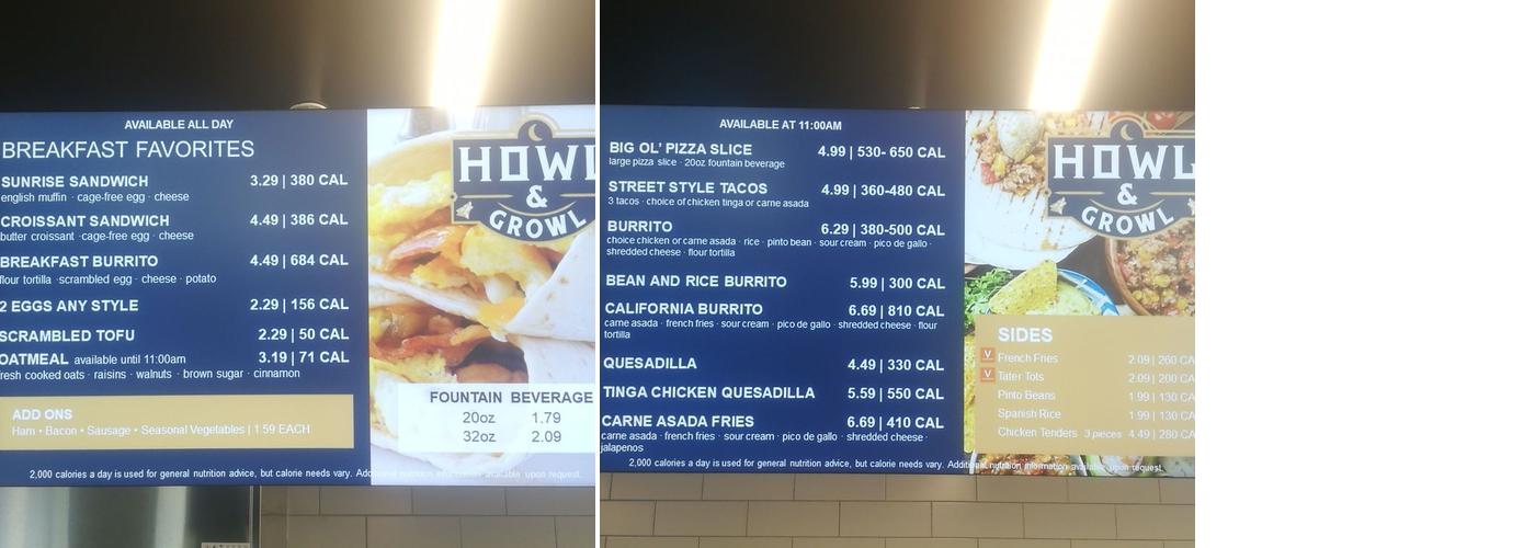 Starbucks Coffee Company Menu