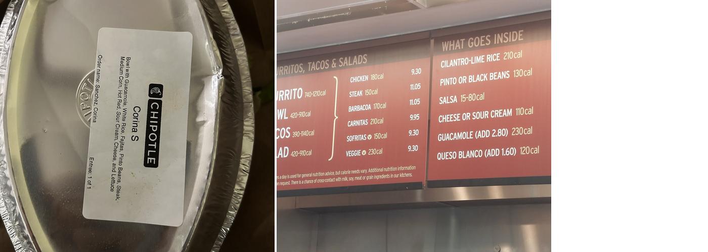 Chipotle Mexican Grill Menu