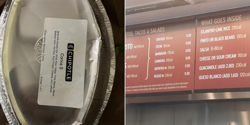 Chipotle Mexican Grill Menu